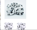 Set spa bianco a macchie con fascia per capelli in peluche e polsini assorbenti - Set da 3 Pezzi con Fiocco Base Bianca (193#) / Set di 3 pezzi