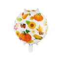 Inflatable Thanksgiving foil balloon featuring autumn harvest pumpkin and sunflower motifs - 17 Inch White