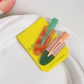 Cute candy-colored hair clip set with cherry text and glitter gradient duckbill clips - Watermelon Soda (2pcs)