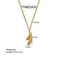 Detailed dimensions of the gold heart pendant necklace with chain length and weight info - Streamline Teardrop Style (YYN023439)