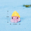 Mini pink resin octopus figurine with shell hat for aquarium and micro landscape decor - No. 11 Pink Octopus with Shell Hat