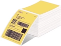Stack of yellow thermal shipping labels with printed sample logistics information - 4*6 Inch-500pcs (Folded) / Yellow