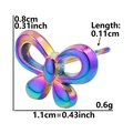 Dimensioni dettagliate dell'orecchino a farfalla con finitura metallica sfumata - Simple Bowknot / Bianco AB