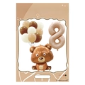 Brown bear and caramel number 8 balloon set for birthday party decorations - FG38 Bear Theme Number 8