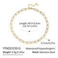 Collier trombone en acier inoxydable doré, étanche et hypoallergénique pour femme - Chaîne épingle à nourrice dorée (YYN023150-G)
