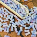 Detailed view of 6x12mm blue-purple marble textured bamboo style glass beads for DIY jewelry - Purple Blue (Painted 6x12mm)