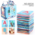 Set di 26 carte flash per l'apprendimento dell'alfabeto in tessuto con custodia blu - Set di 26 Carte in Tessuto Alfabeto Con Borsa