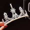 Silver Eiffel Tower crown for girls with sparkling zircons and white pearls - 2# Eiffel Tower Crown