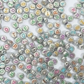 Round silver acrylic beads with colorful capital letters for DIY jewelry making - Silver with Colorful English Letters