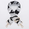 Adjustable black and grey camouflage shoulder strap with gold metal hooks for women bags - No. 210 Black Grey White Camo - Gold Hook