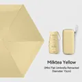 Mini flat sun umbrella in milk tea yellow with portable matching protective hard case - Box Packaging / Milk Tea Yellow