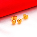 Elegant gold plated brass ball stud earrings featuring a smooth polished metallic finish - 4mm Smooth Ball Earrings