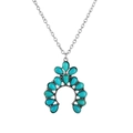Silver Ethnic Water Drop Flower Cluster Turquoise Necklace(sku7536)