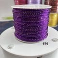 Purple braided cord with gold thread on a spool for DIY jewelry crafts, style 676 - Pale Purple With Gold Thread (676)
