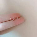Asymmetric S925 sterling silver knot stud earrings in minimalist polished silver finish - Asymmetric Horns / Silver