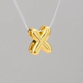 Polished golden balloon style letter X pendant necklace with a 3D bubble effect - Letter X