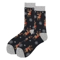 38-46 / Black Reindeer Snowflake Pattern (3749C)