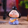 Miniature purple ancient style lady figurine playing pipa lute for home decoration - 1229-3 Pipa