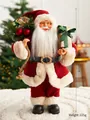 Classic 30cm Santa Claus figurine holding gifts with warm Christmas tree background - Nordic Santa With Gift 30cm