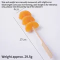 Artificial tangerine skewer model for decoration 17cm long with lifelike fruit texture - Single Orange Slices Candied Fruit Skewer
