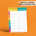 Vertical meal planner and grocery list spiral notebook with colorful weekly index tabs - Daily Plan - Style B
