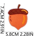 Detailed acorn embroidery patch size measurement 7.4cm by 5.8cm for autumn crafts - Acorn (C5CW-12-05)