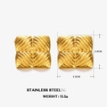 Minimalistische vierkante oorbellen van 18K goud roestvrij staal, maat 2,8 cm - Goud Vierkant