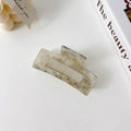 Minimalist beige shell texture acetate hair claw clip with semi-transparent finish - Iridescent Grey-7.8cm
