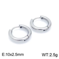 Orecchini a cerchio in acciaio inox argento 10x2,5mm per un look urbano minimalista - 10x2.5mm / Color Acciaio
