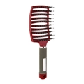 Spazzola curva rossa con setole di cinghiale e impugnatura antiscivolo per acconciature - Rosso Setole di Cinghiale Spazzola Curva