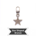 Star-shaped bronze zipper pull replacement with vintage alloy finish and spring clasp - Star Shape - Bronze