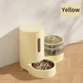 Alimentador automático amarillo y fuente de agua para mascotas de gran capacidad - Amarillo