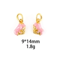 Detail of pink enamel ice cream pendants with gold trim for DIY jewelry making - No.2 Pink Irregular