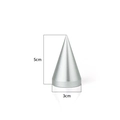 Silver conical jewelry display stand for rings with 5cm height and 3cm base diameter - Ring Holder / 3*5cm / Silver