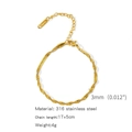 18K goudvergulde 3mm roestvrijstalen schakelarmband met verstelbare lengte van 17+5cm - Gedraaide ketting (ZHSLG05)