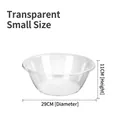 Small transparent plastic washbasin with thickened rim for student dormitories, 29cm diameter - Round Small Transparent