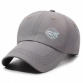 Gorra de béisbol gris transpirable de secado rápido con agujeros láser y logotipo - Ajustable / gris oscuro
