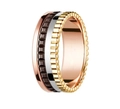 Quatre-style ring in 18K rose gold, white gold, yellow gold and black ceramic - Style 7