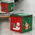 Scatola regalo di Natale da 25 cm con illustrazioni festive di pupazzo di neve e renne - Stile 7