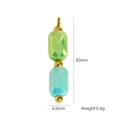 Handmade beaded jewelry pendant with yellow-green and blue-green faceted crystals - Yellow Blue Gradient Double Beads