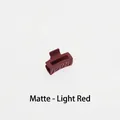 Detail of matte dark red hair claw clip showing hollow square design and smooth texture - Matte Light Red