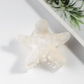 Starfish hair claw clip in white marble acetate finish for trendy women hairstyles - L / Pear White