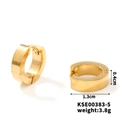 Polished gold mirror finish titanium steel hoop earrings with 1.3cm diameter and 0.4cm width - Gold (1.3cm*0.4cm)