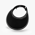 Breathable black open top sun hat with white brim trim and adjustable elastic strap - Adjustable / Black