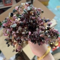 Handcrafted colorful crystal money tree branches woven with copper wire accessories - Tourmaline