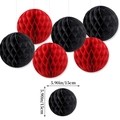 Red and black honeycomb balls set for 25th anniversary party decoration, 5.9 inch size - Honeycomb Ball / Black Red