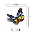 3D rainbow butterfly temporary tattoo sticker with colorful gradient design 60x60mm - 3D Rainbow Gradient Butterfly Style (S-031)