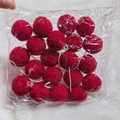 Deep red wool felt ball garland with 20 pieces for Christmas tree decoration - 2 Meters 20 Balls / Red