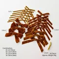 Set of 18 caramel velvet bows in four sizes for DIY Christmas tree decoration - Light Coffee Series / 18 Pack