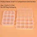 Transparent 12-compartment plastic storage box for small craft parts 13.6x9.7x1.7cm - Card Slot Small 12-Compartment (13.6x9.7x1.7cm)